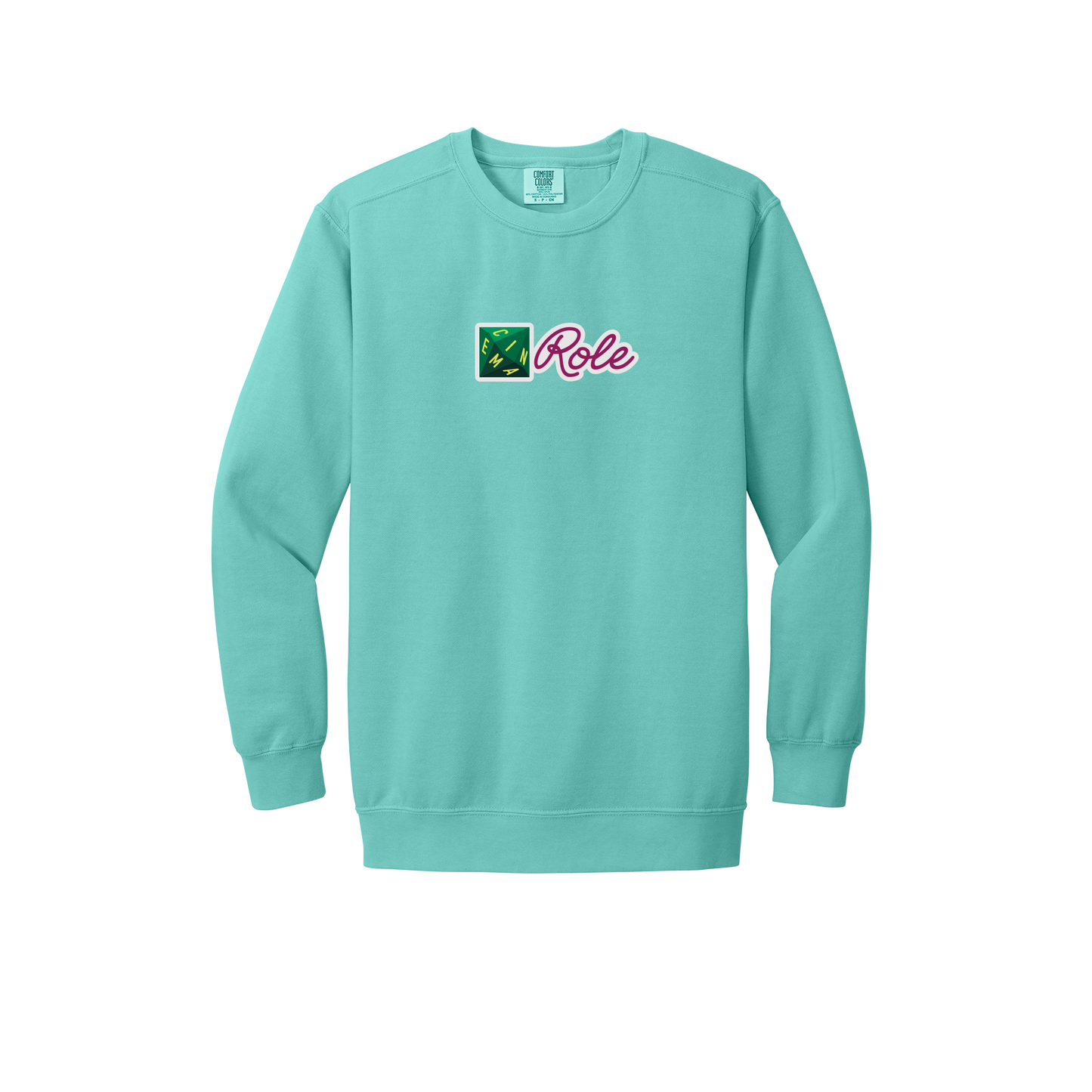 cinemarole-premium-comfort-crewneck-dtf-front-1566-chalkymint-flat-front