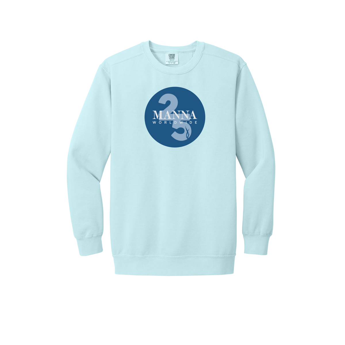 mannaworldwide-premium-comfort-crewneck-dtf-front-1566-chambray-flat-front