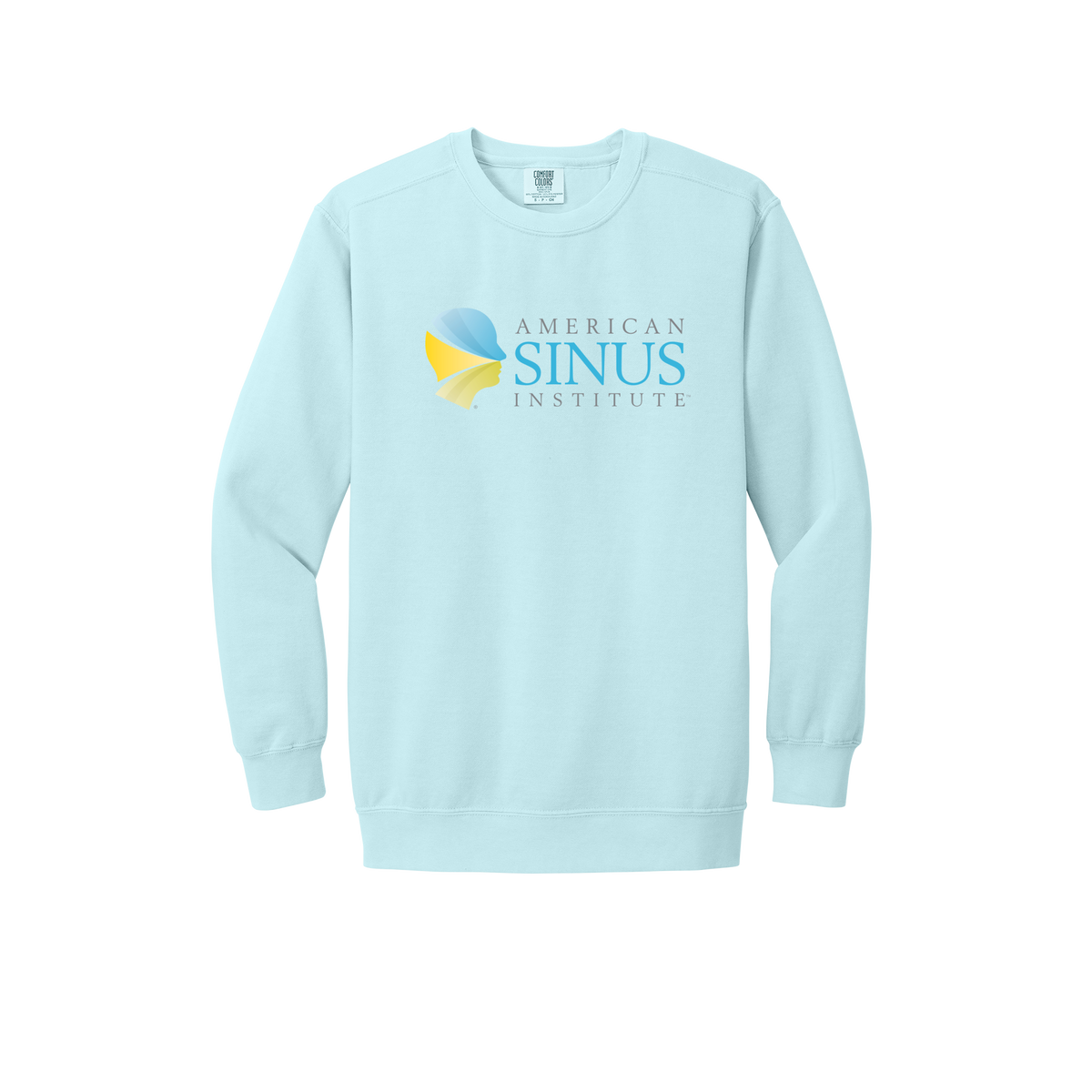 americansinus-premium-clinic-comfort-crewneck-dtf-front-1566-chambray-flat-front