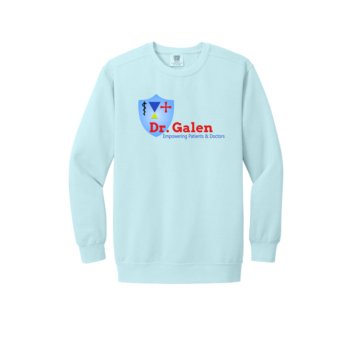 drgalen-premium-clinic-comfort-crewneck-dtf-front-1566-chambray-flat-front