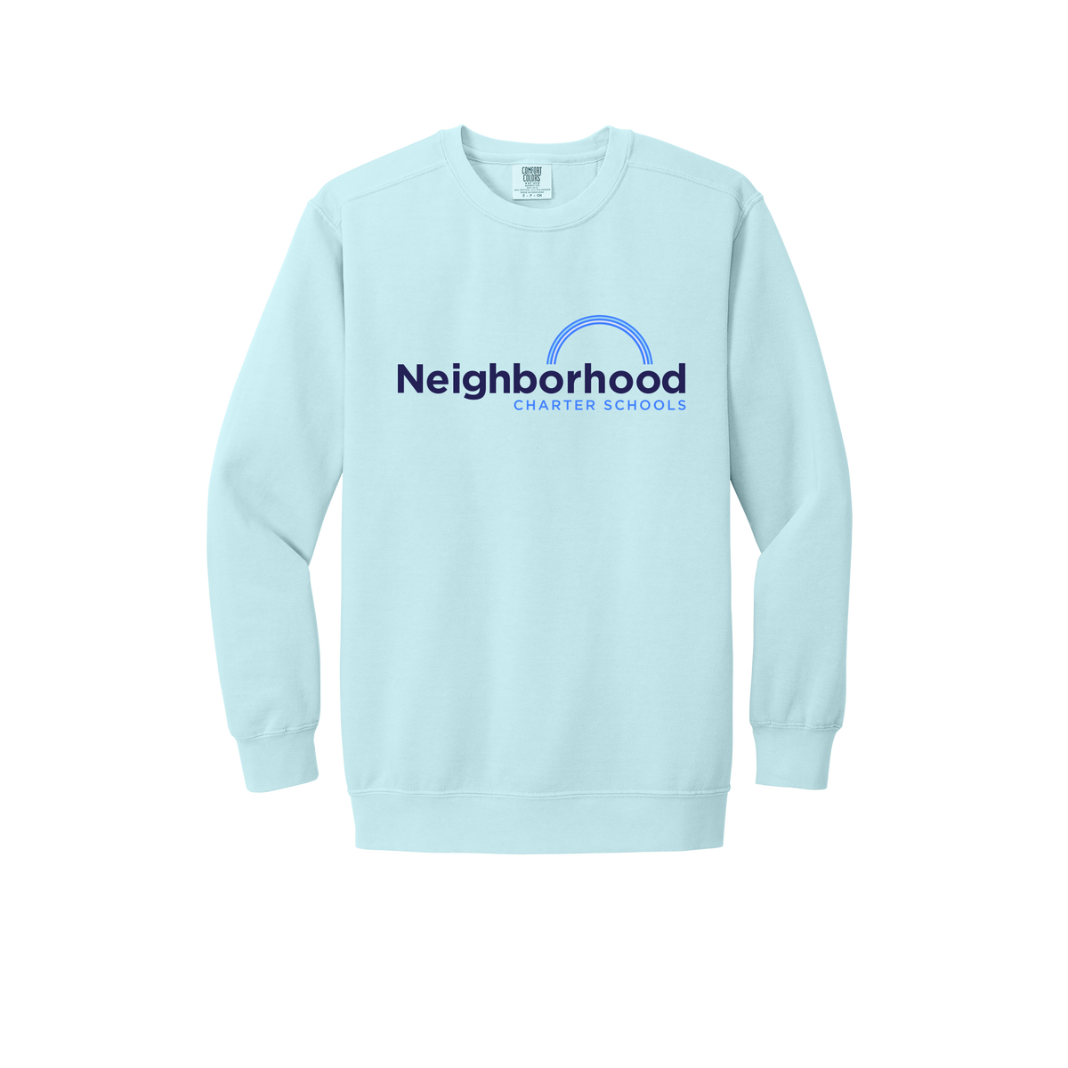ncschools-premium-comfort-crewneck-dtf-front-1566-chambray-flat-front
