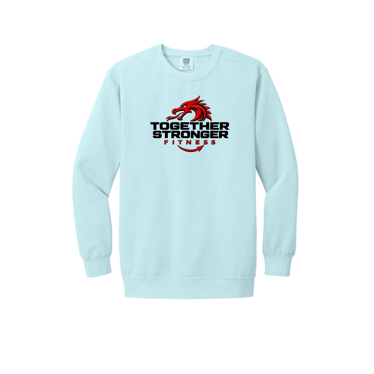 togetherstrongerfitness-premium-comfort-crewneck-dtf-front-1566-chambray-flat-front