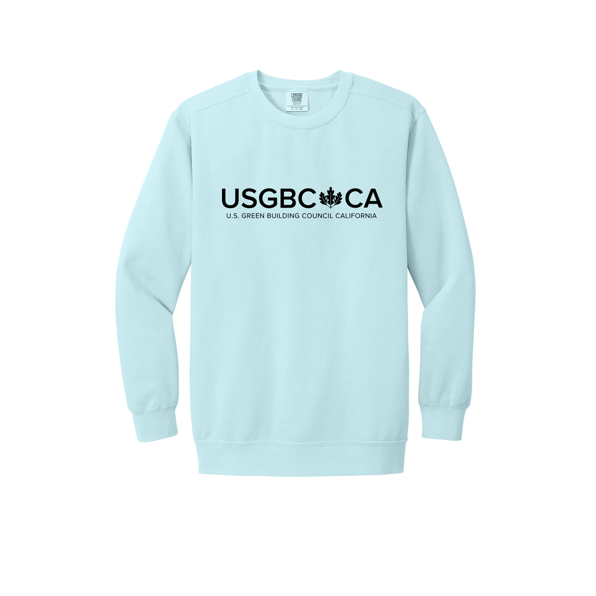 usgbc-ca-premium-comfort-crewneck-dtf-front-1566-chambray-flat-front