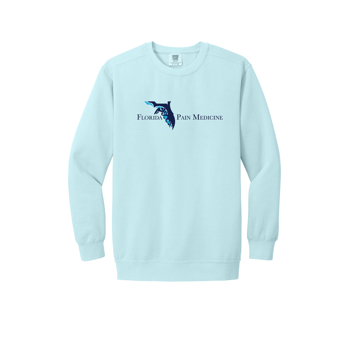 floridapainmedicine-premium-clinic-comfort-crewneck-dtf-front-1566-chambray-flat-front