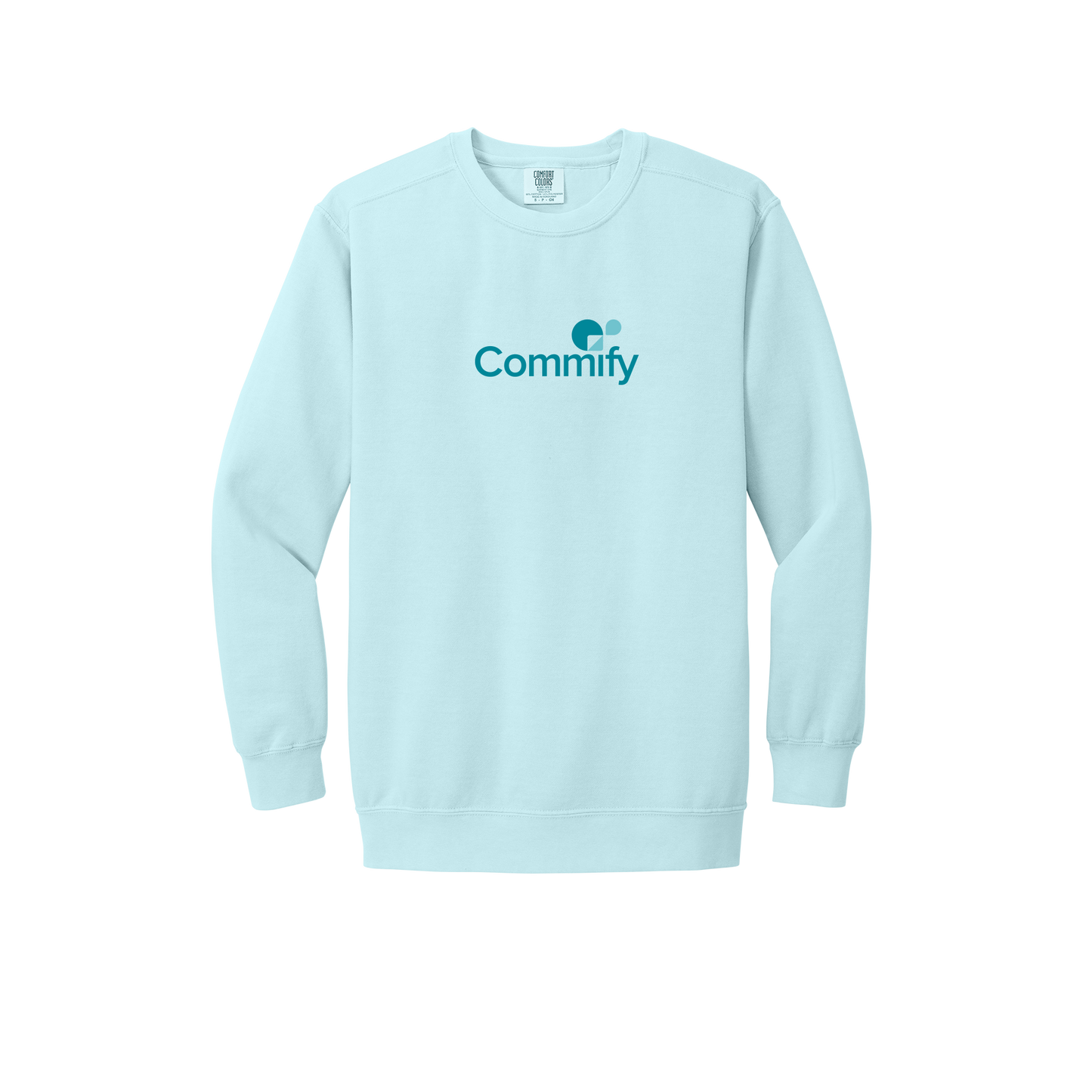 commify-premium-comfort-crewneck-dtf-front-1566-chambray-flat-front