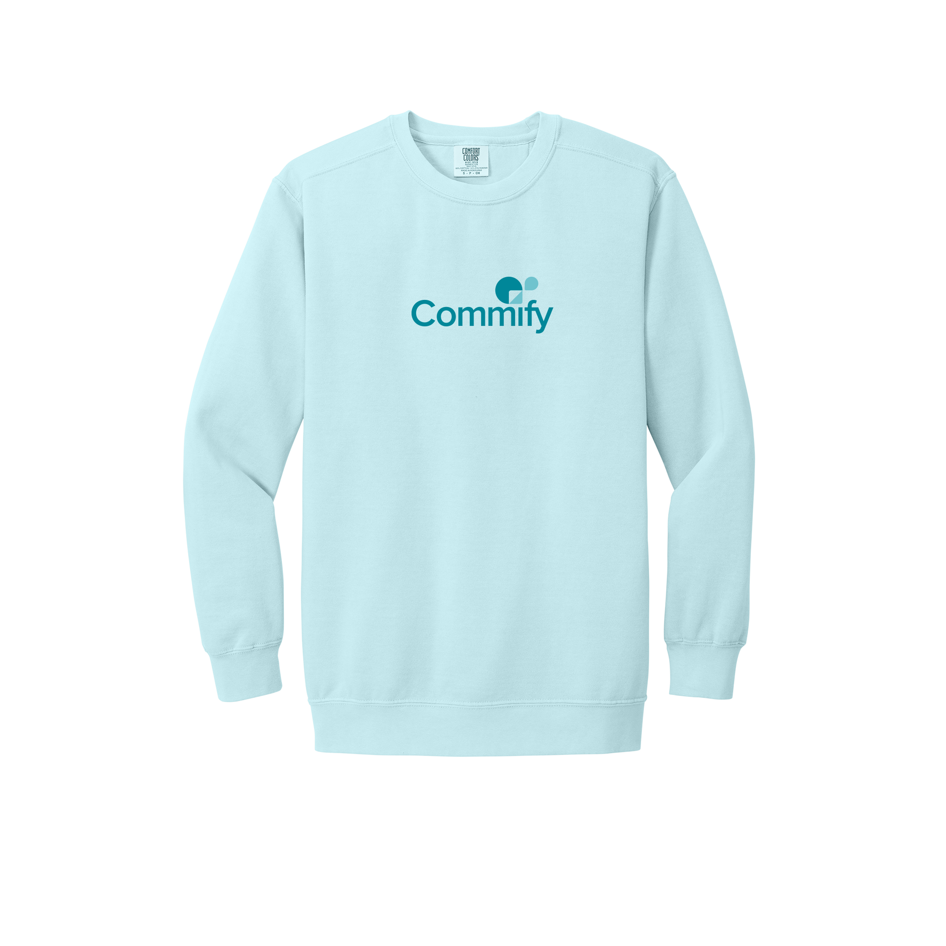 commify-premium-comfort-crewneck-dtf-front-1566-chambray-flat-front
