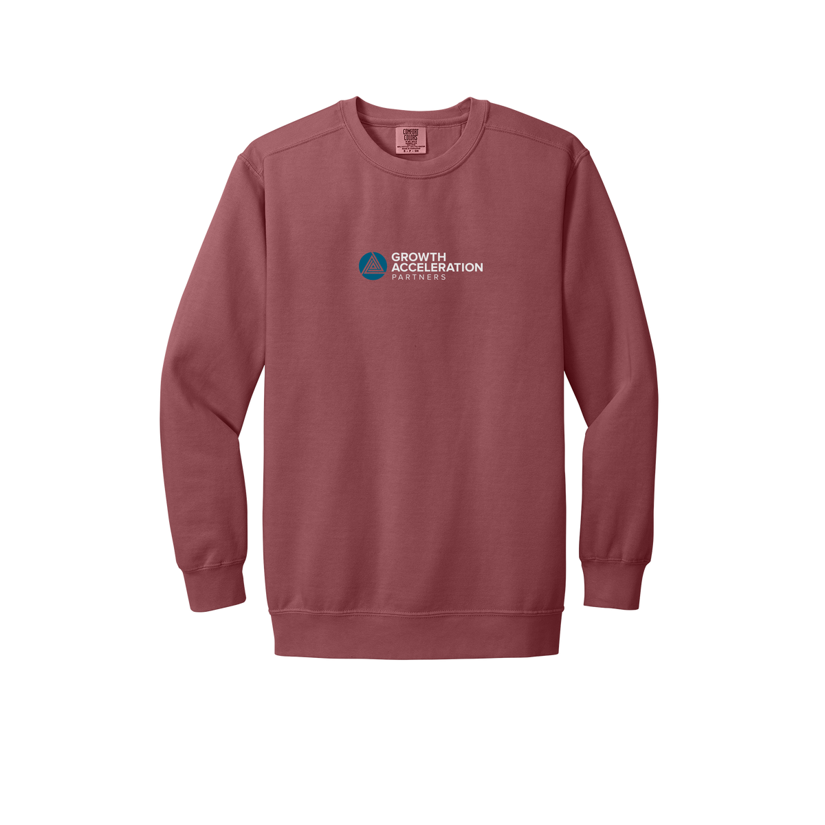 growthaccelerationpartners-premium-comfort-crewneck-dtf-front-1566-crimson-flat-front