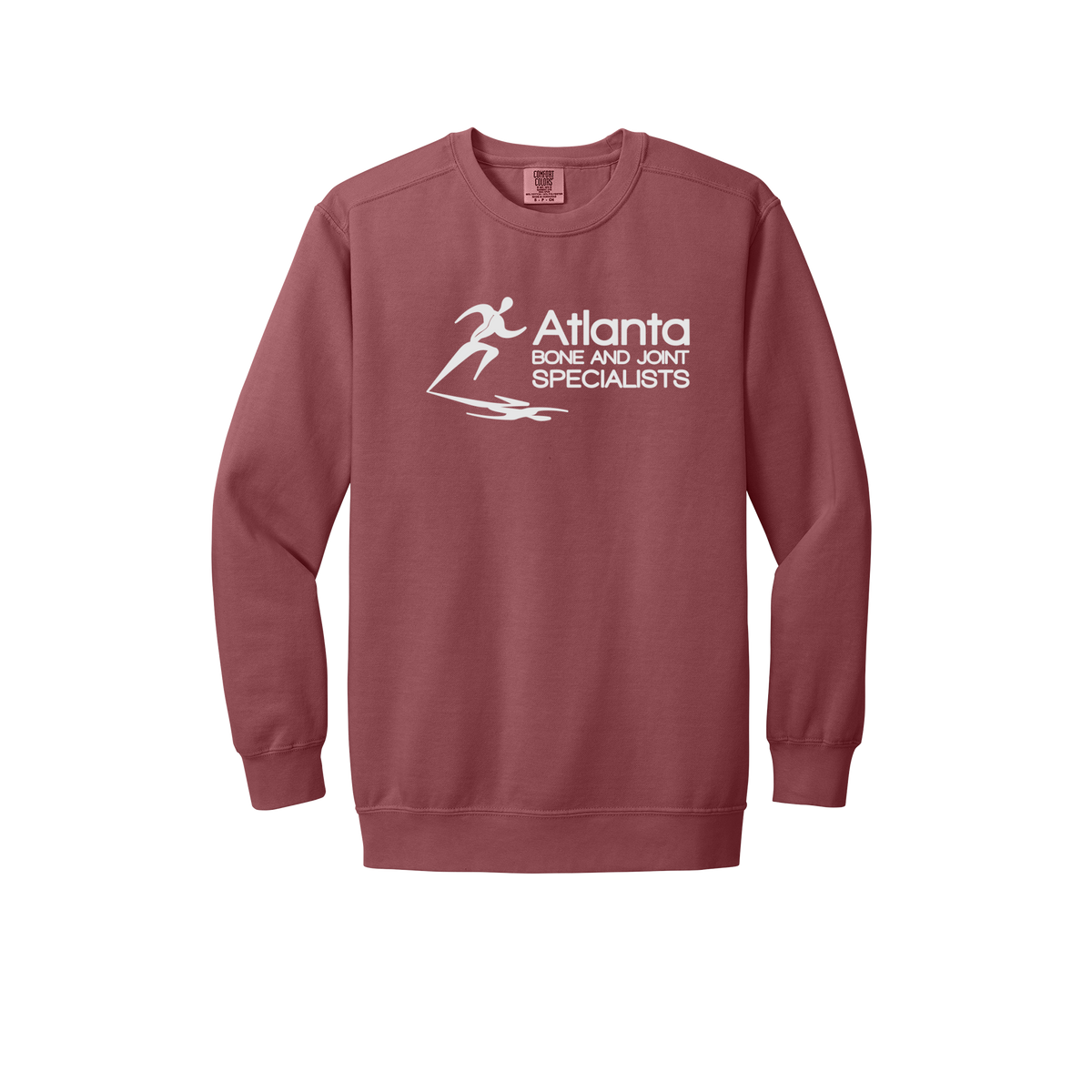 atlantaboneandjoint-premium-clinic-comfort-crewneck-dtf-front-1566-crimson-flat-front