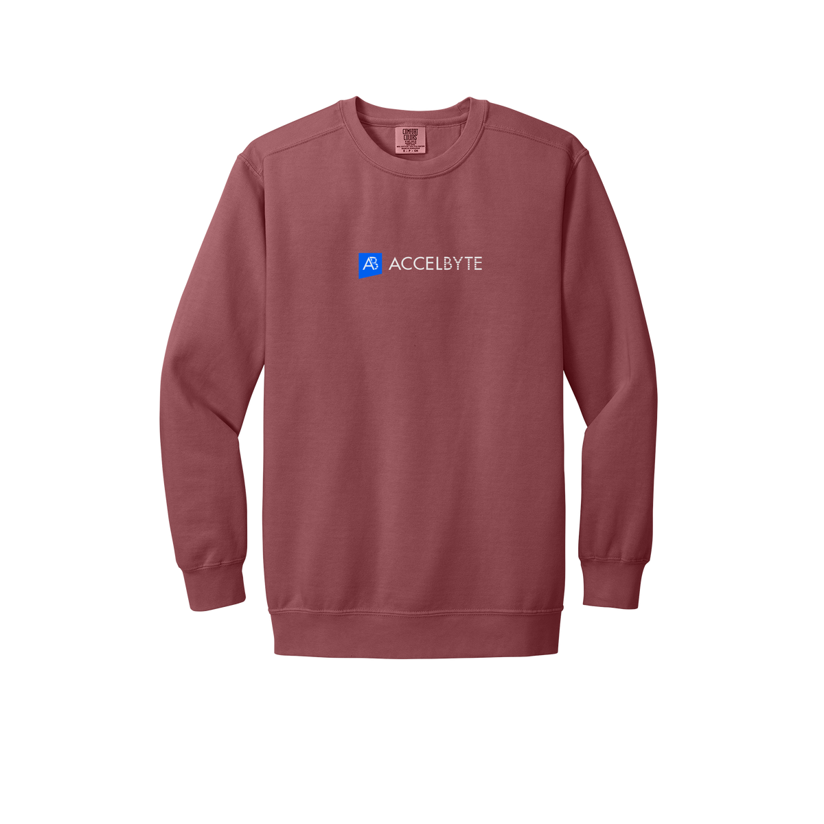 accelbyte-premium-comfort-crewneck-dtf-front-1566-crimson-flat-front