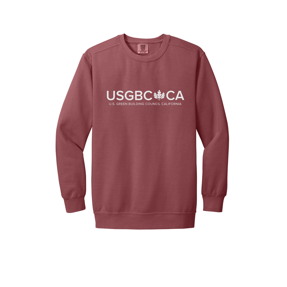 usgbc-ca-premium-comfort-crewneck-dtf-front-1566-crimson-flat-front