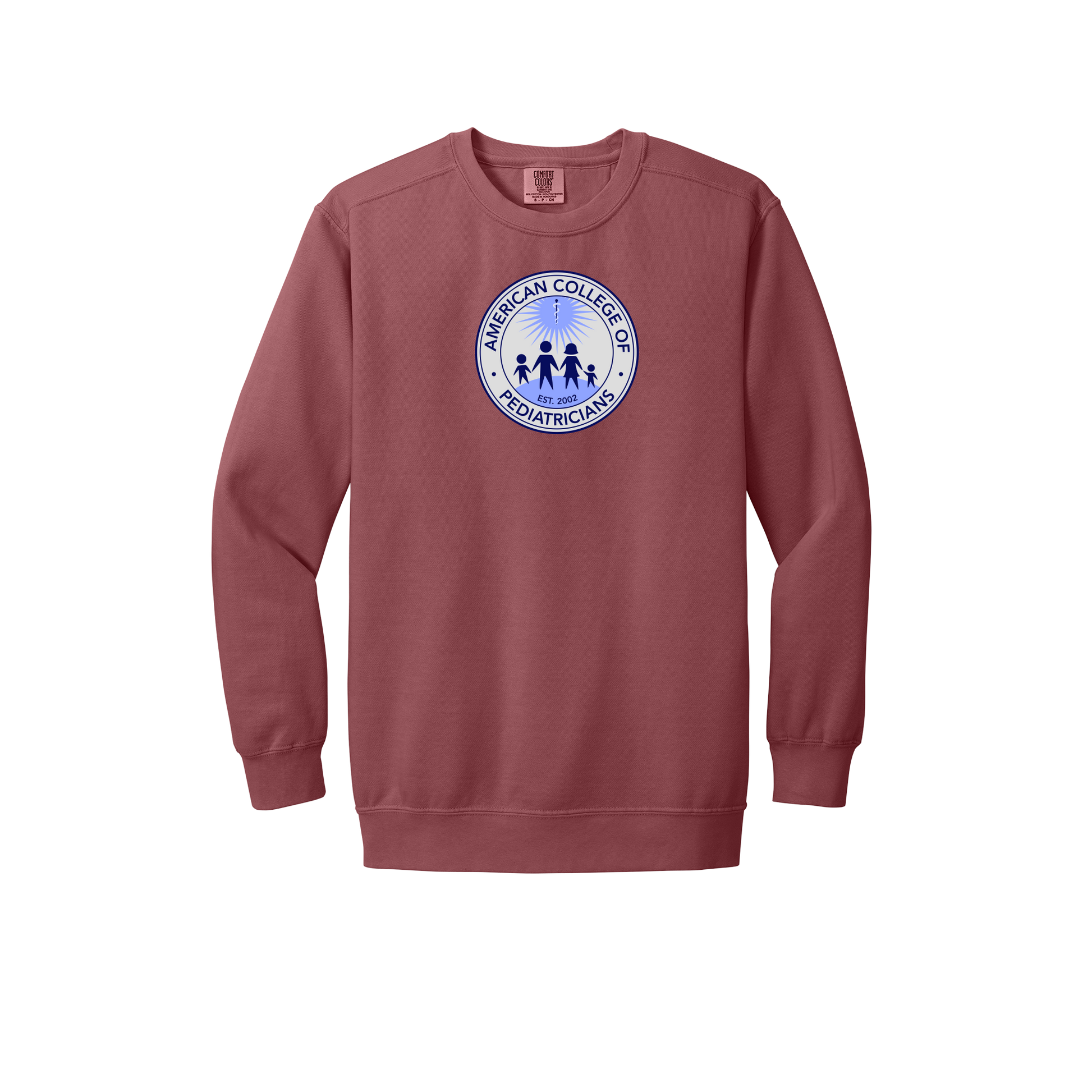 acpeds-premium-clinic-comfort-crewneck-dtf-front-1566-crimson-flat-front