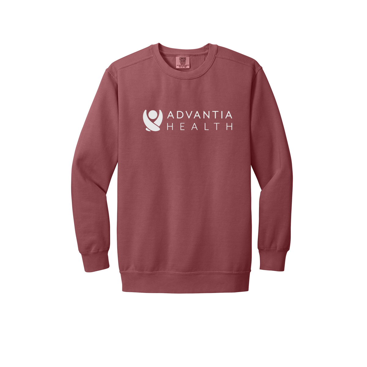 advantiahealth-premium-clinic-comfort-crewneck-dtf-front-1566-crimson-flat-front