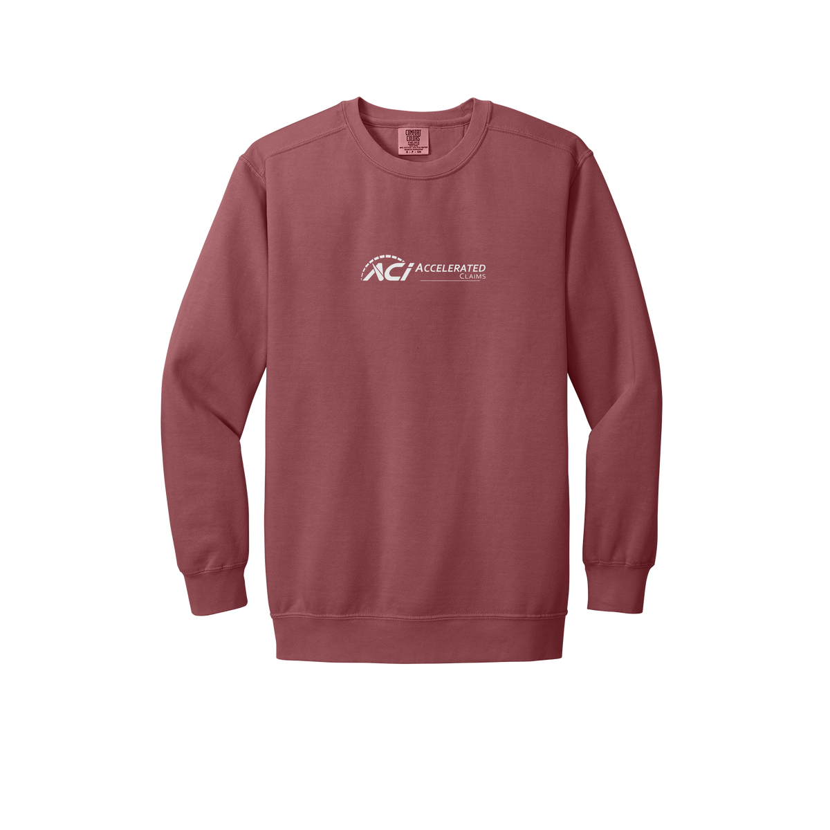 accelclaims-premium-comfort-crewneck-dtf-front-1566-crimson-flat-front