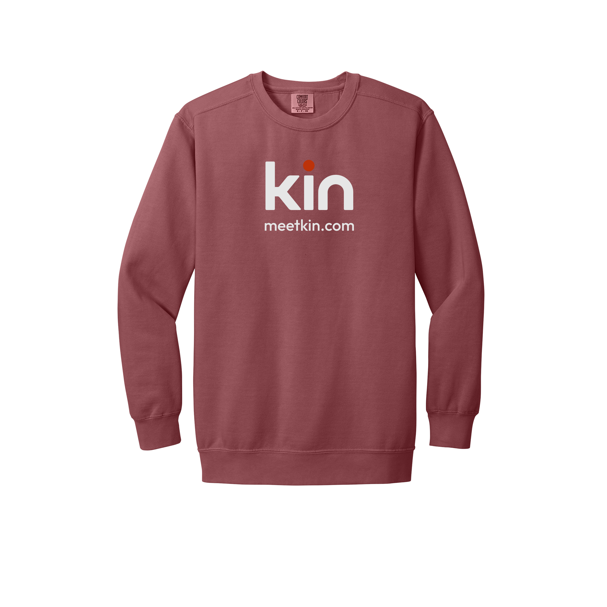 kin-premium-comfort-crewneck-dtf-front-1566-crimson-flat-front