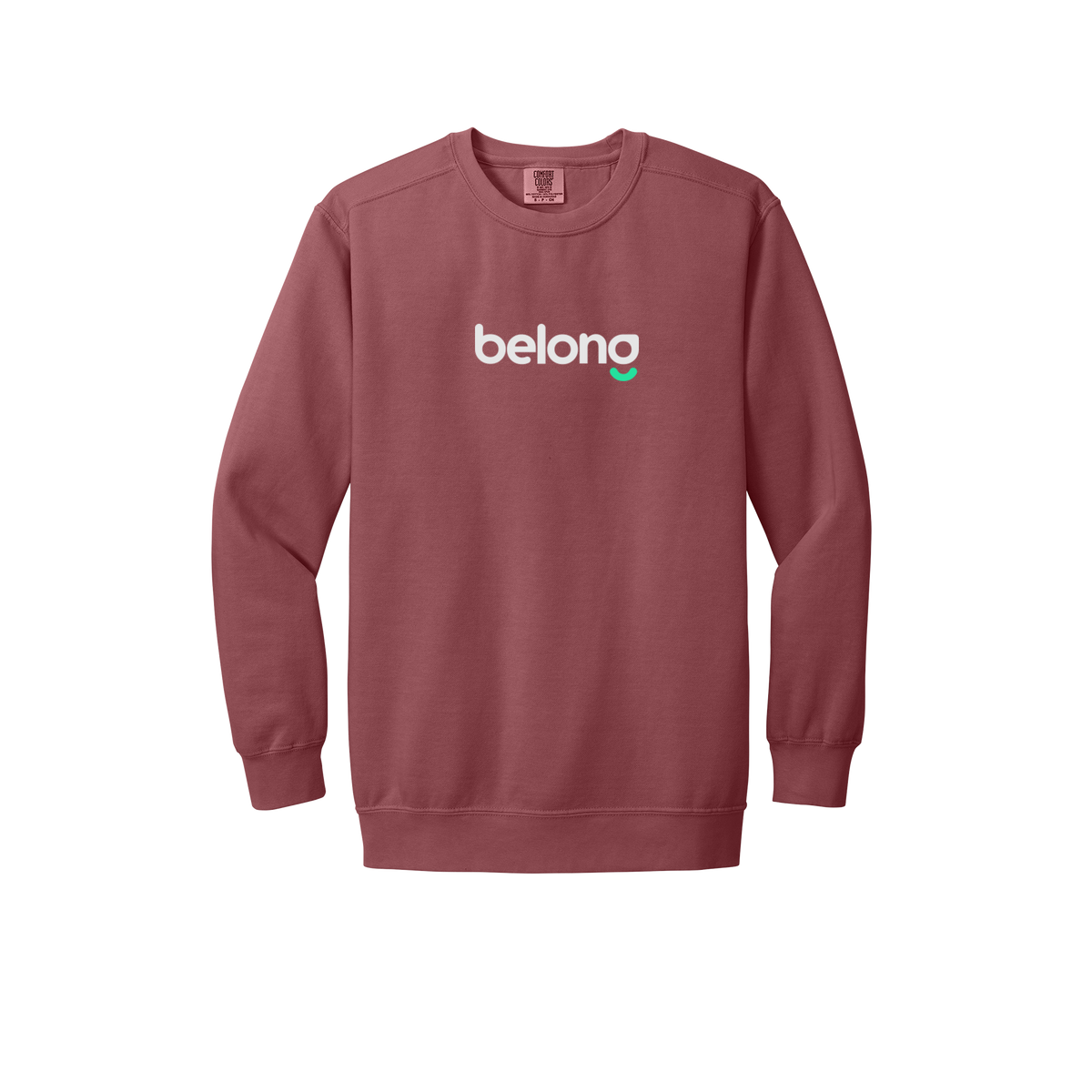 belonghome-premium-comfort-crewneck-dtf-front-1566-crimson-flat-front