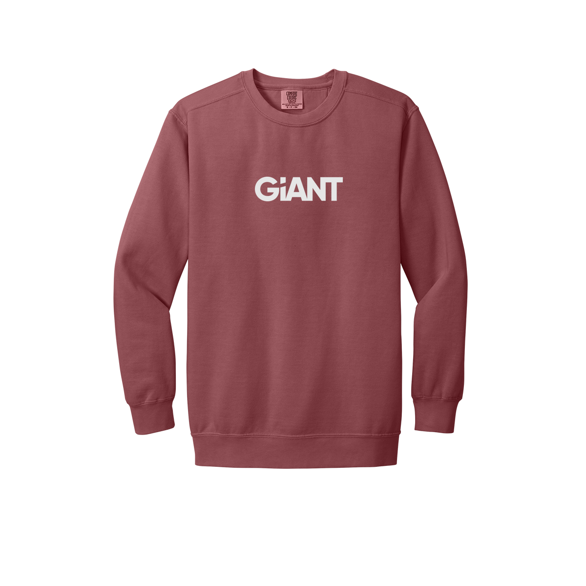 giantworldwide-premium-comfort-crewneck-dtf-front-1566-crimson-flat-front