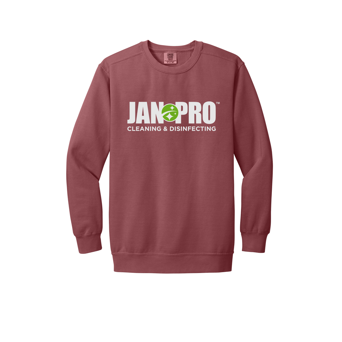 jan-pro-premium-comfort-crewneck-dtf-front-1566-crimson-flat-front
