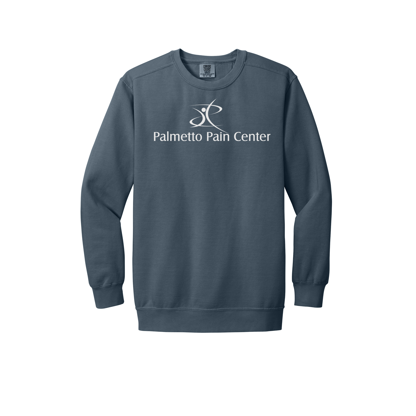 palmetto-pain-center-premium-clinic-comfort-crewneck-dtf-front-1566-denim-flat-front