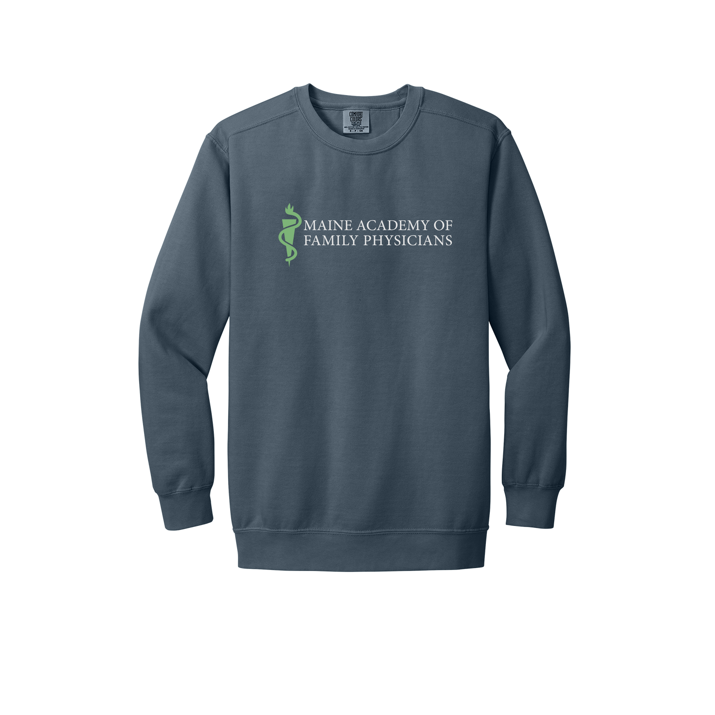 maineafp-premium-clinic-comfort-crewneck-dtf-front-1566-denim-flat-front