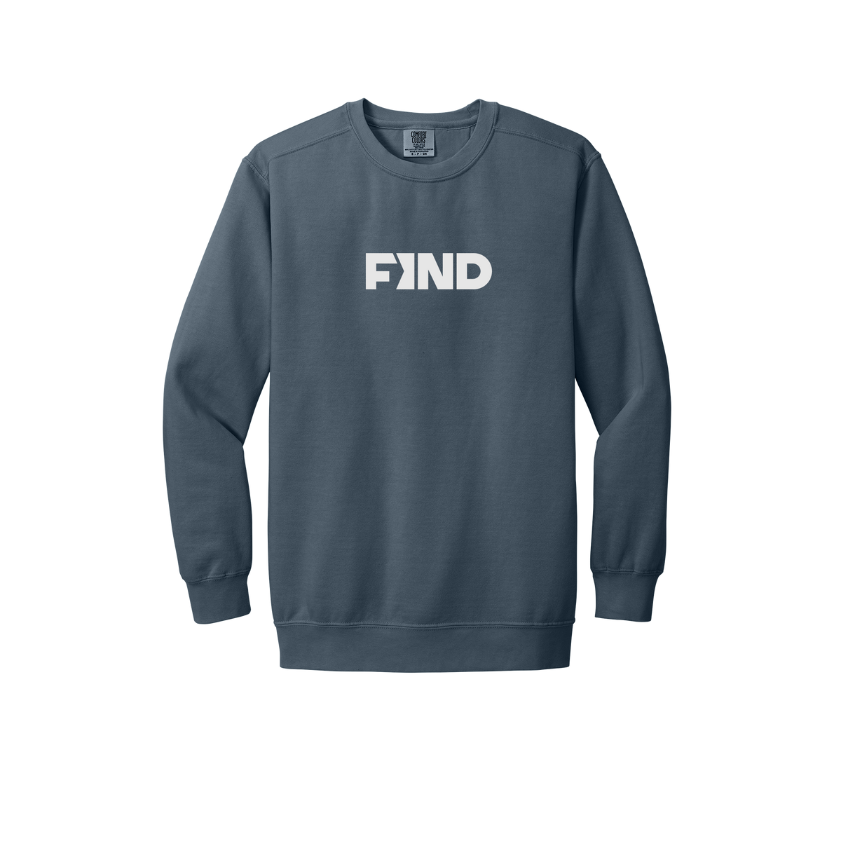 findrealestate-premium-comfort-crewneck-dtf-front-1566-denim-flat-front