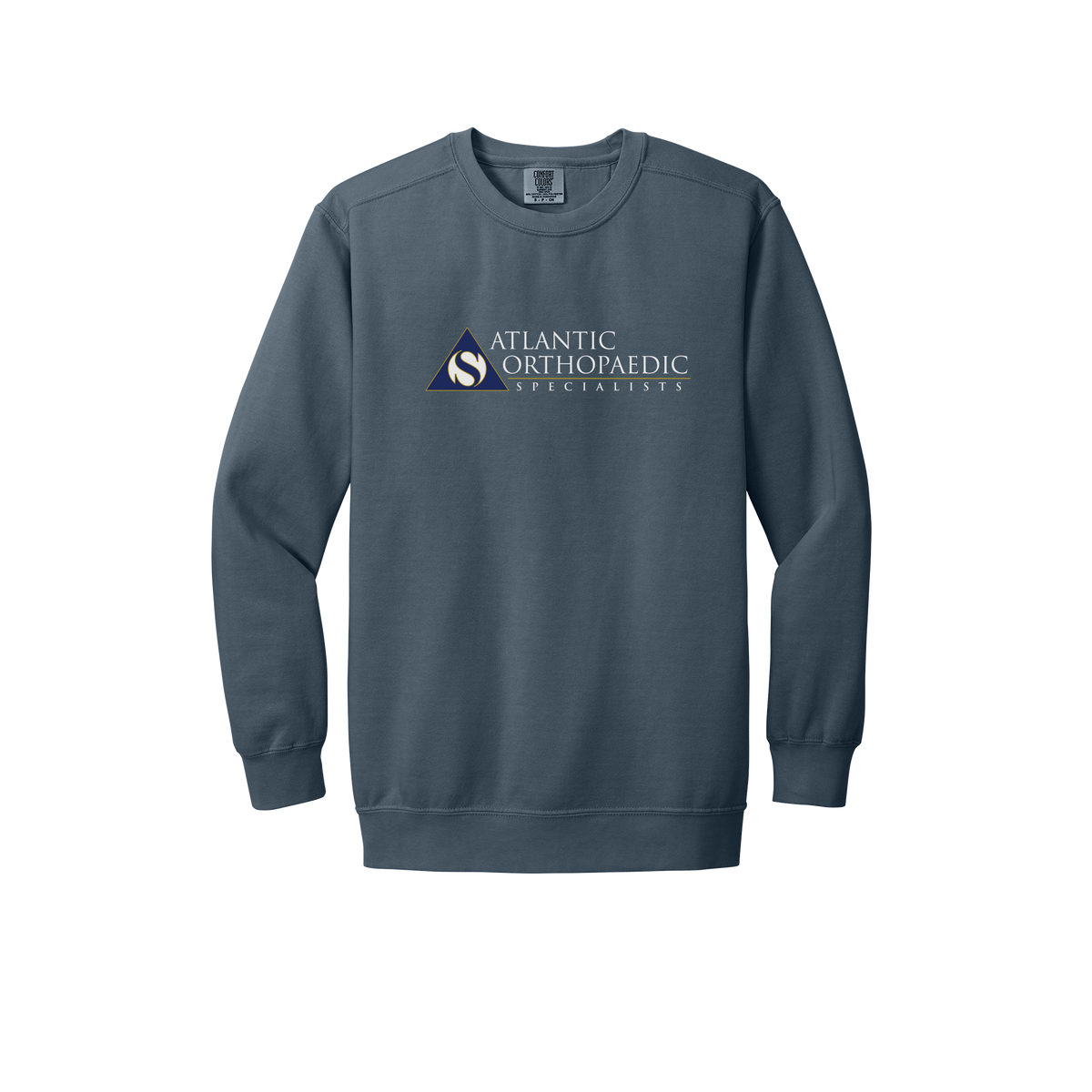atlanticortho-premium-clinic-comfort-crewneck-dtf-front-1566-denim-flat-front
