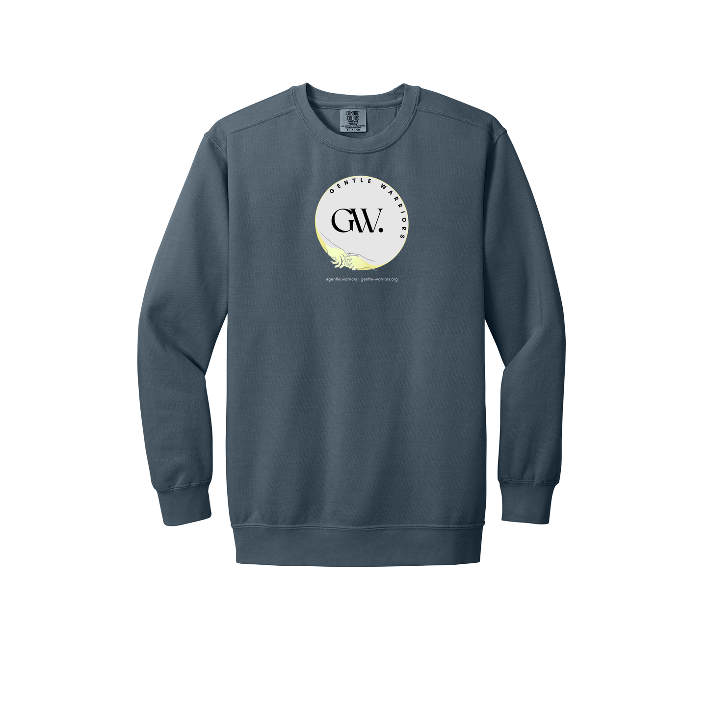 gentle-warriors-premium-comfort-crewneck-dtf-front-1566-denim-flat-front
