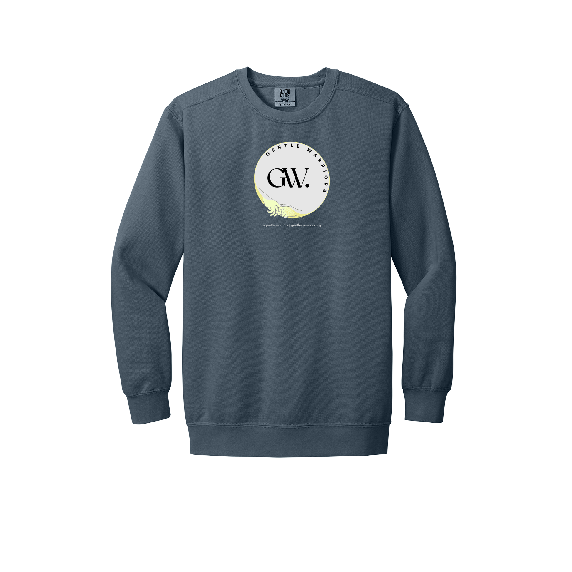 gentle-warriors-premium-comfort-crewneck-dtf-front-1566-denim-flat-front