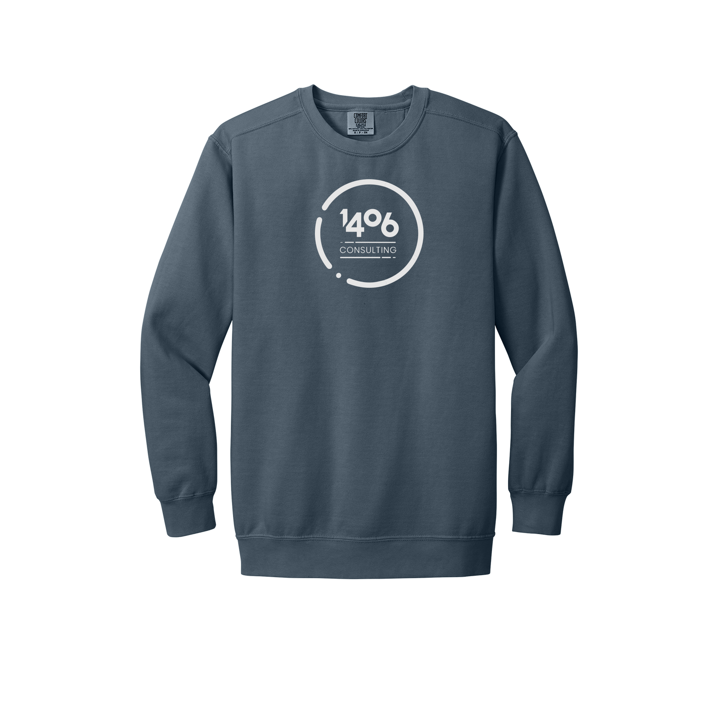 1406consulting-premium-comfort-crewneck-dtf-front-1566-denim-flat-front