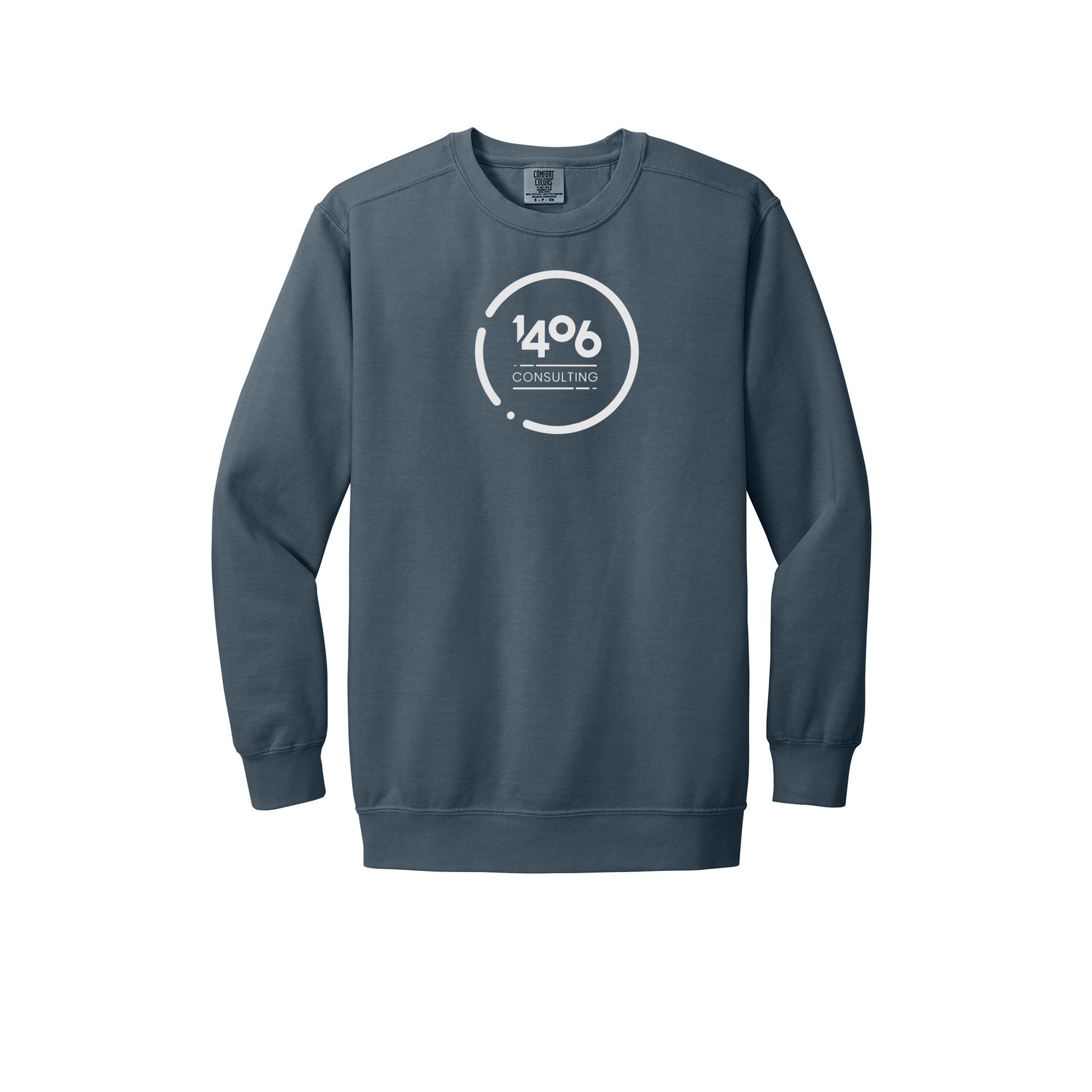 1406consulting-premium-comfort-crewneck-dtf-front-1566-denim-flat-front