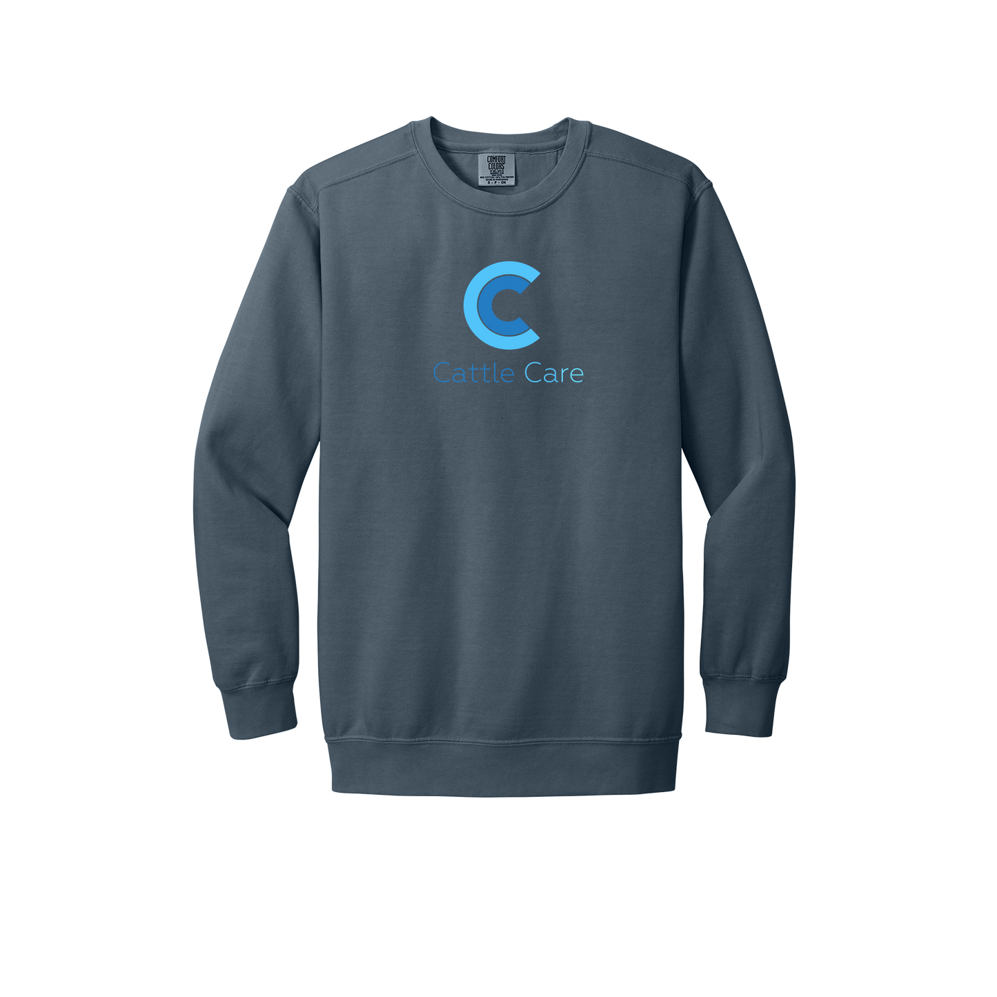 cattle-care-premium-comfort-crewneck-dtf-front-1566-denim-flat-front
