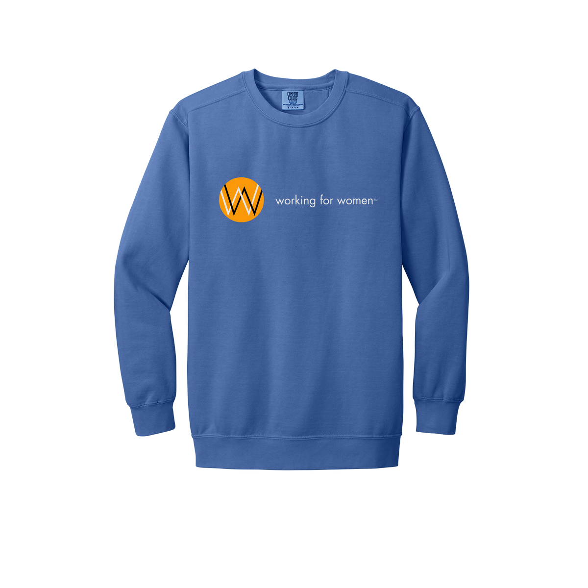 workingforwomen-premium-comfort-crewneck-dtf-front-1566-floblue-flat-front