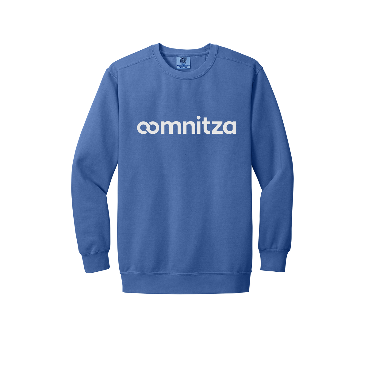 oomnitza-premium-comfort-crewneck-dtf-front-1566-floblue-flat-front