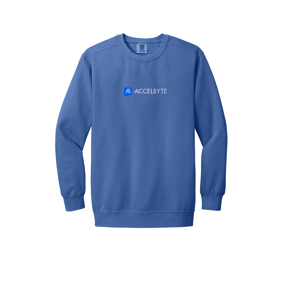 accelbyte-premium-comfort-crewneck-dtf-front-1566-floblue-flat-front