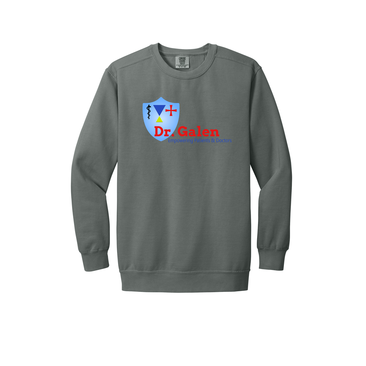 drgalen-premium-clinic-comfort-crewneck-dtf-front-1566-grey-flat-front