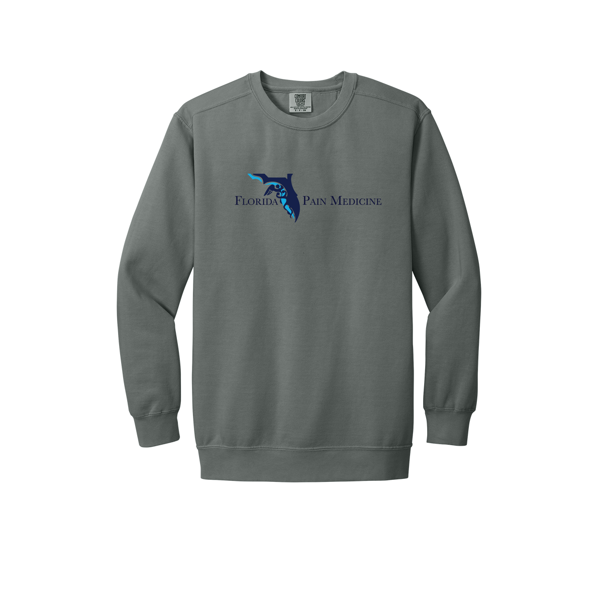 floridapainmedicine-premium-clinic-comfort-crewneck-dtf-front-1566-grey-flat-front