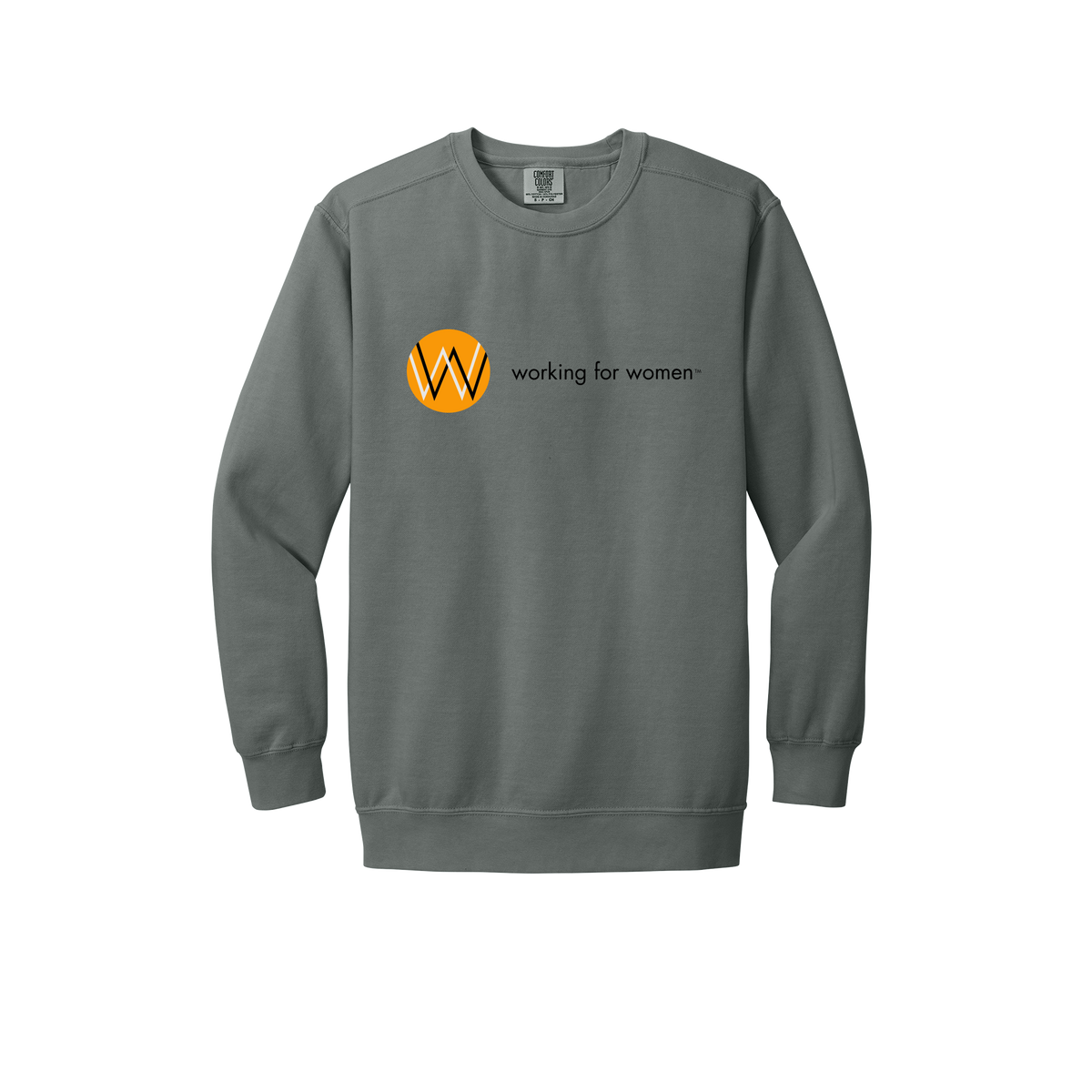 workingforwomen-premium-comfort-crewneck-dtf-front-1566-grey-flat-front