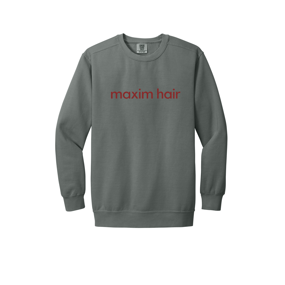 maximhairrestoration-premium-clinic-comfort-crewneck-dtf-front-1566-grey-flat-front