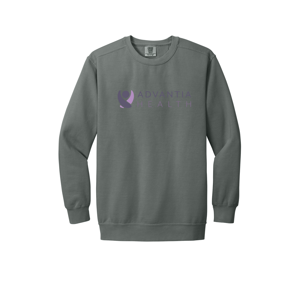 advantiahealth-premium-clinic-comfort-crewneck-dtf-front-1566-grey-flat-front