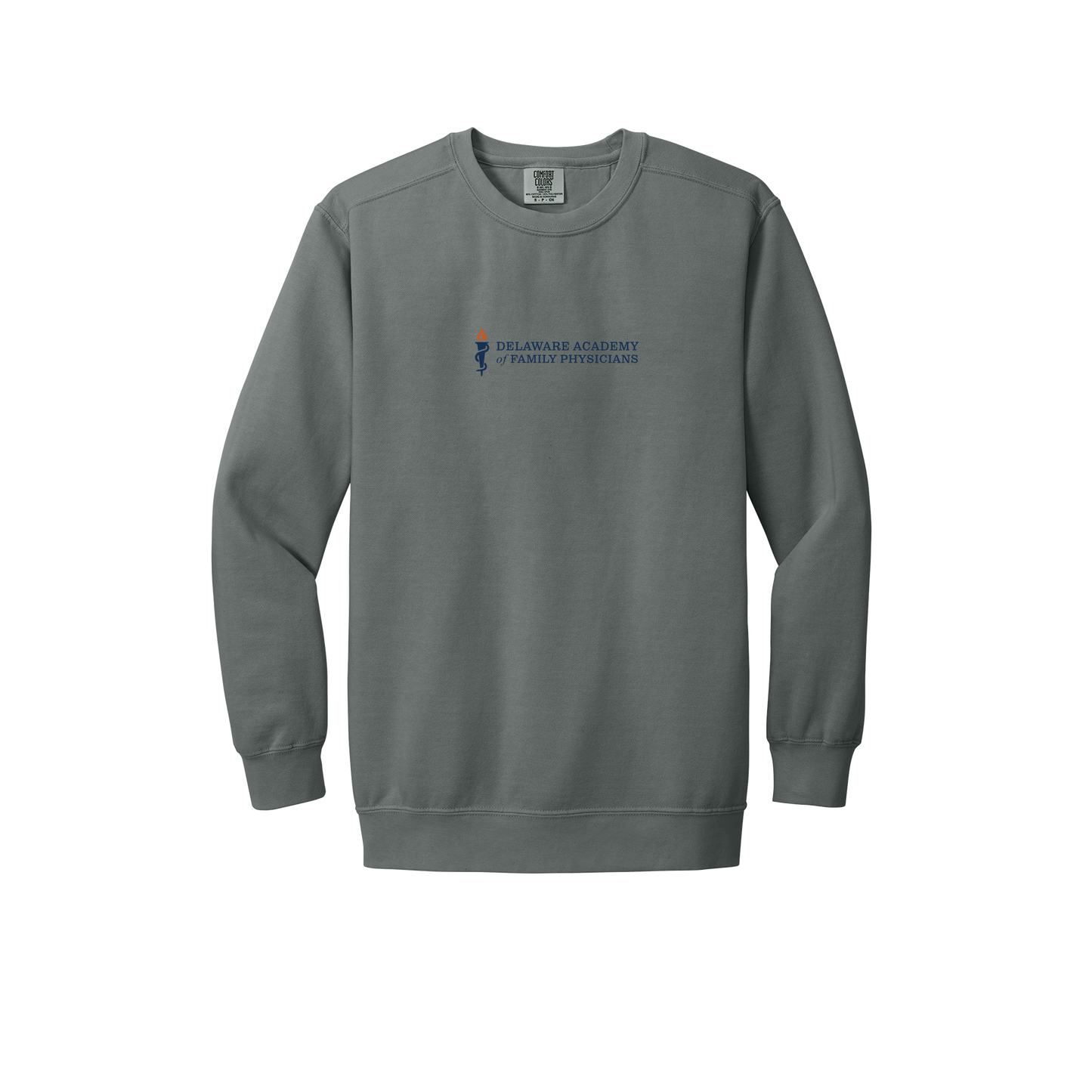 delfamdoc-premium-clinic-comfort-crewneck-dtf-front-1566-grey-flat-front