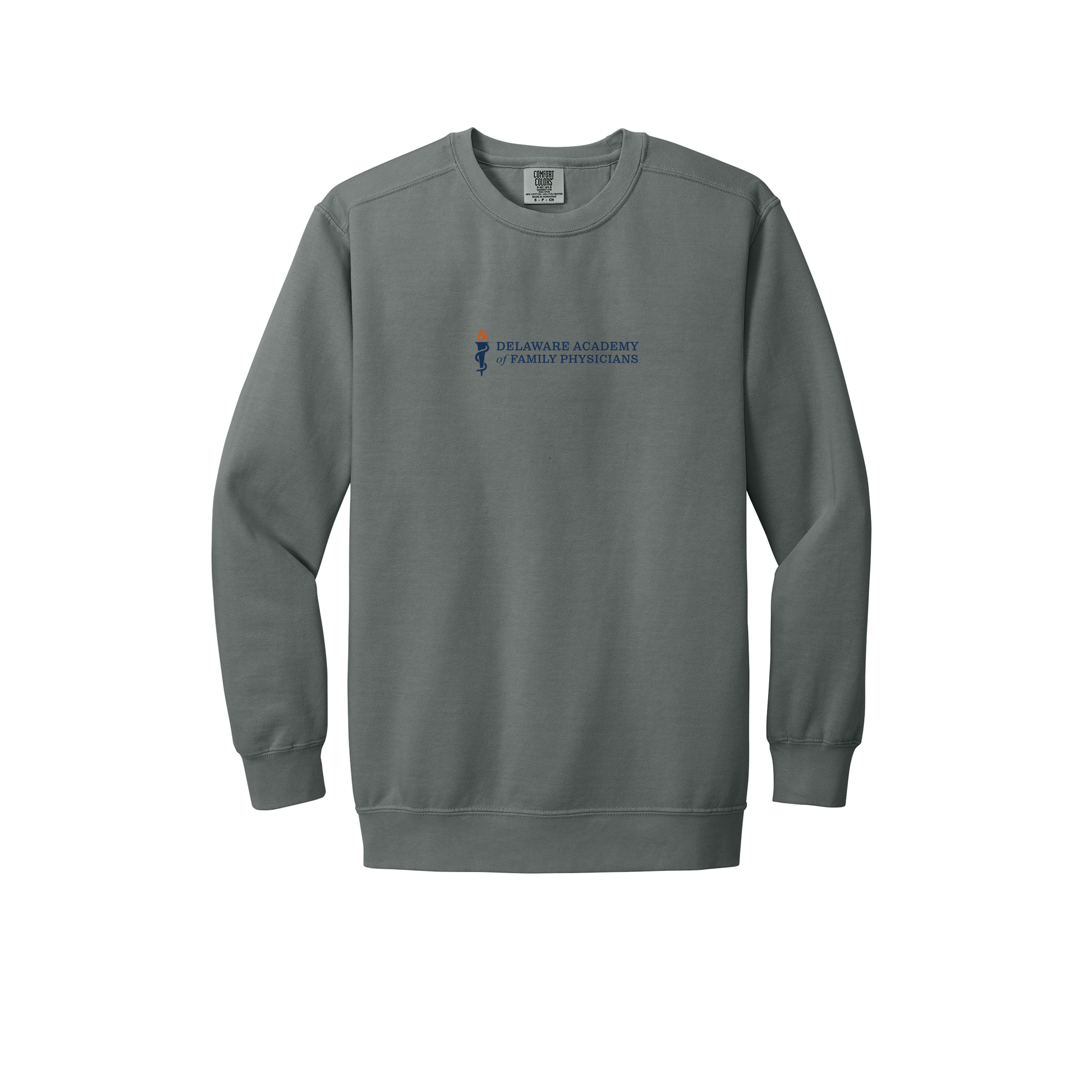 delfamdoc-premium-clinic-comfort-crewneck-dtf-front-1566-grey-flat-front