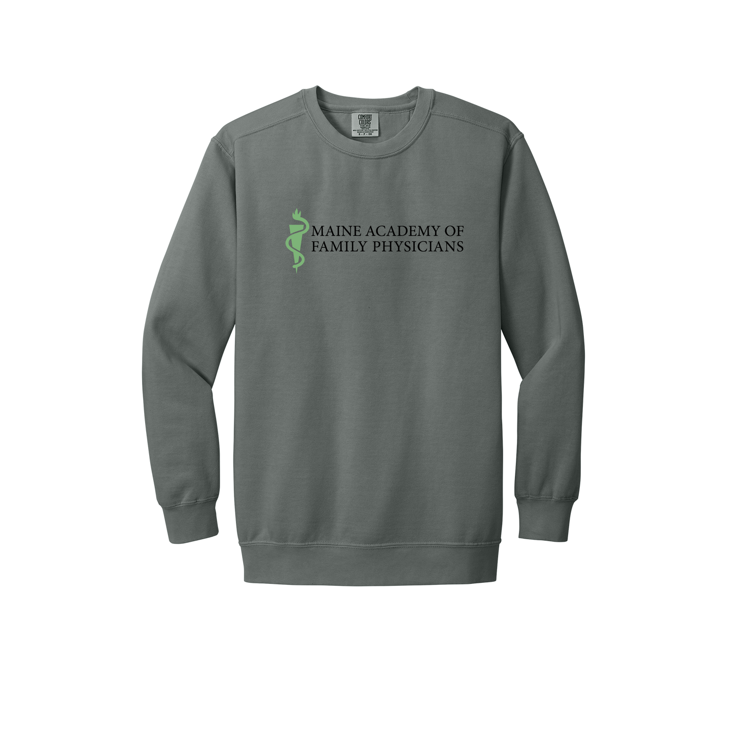 maineafp-premium-clinic-comfort-crewneck-dtf-front-1566-grey-flat-front