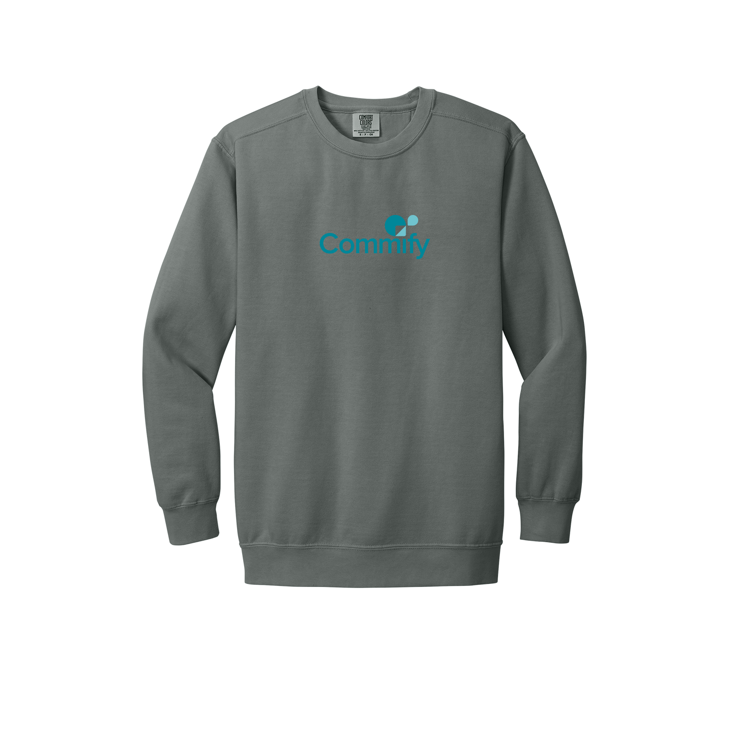 commify-premium-comfort-crewneck-dtf-front-1566-grey-flat-front