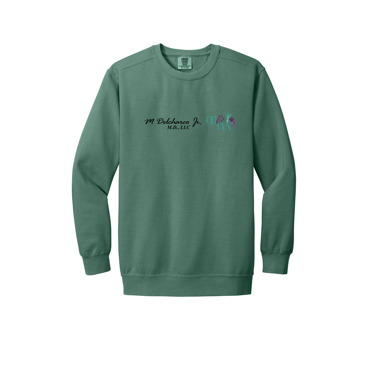 delcharco-premium-clinic-comfort-crewneck-dtf-front-1566-lightgreen-flat-front