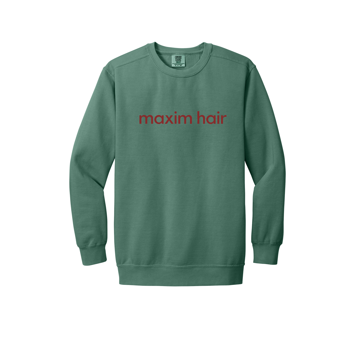 maximhairrestoration-premium-clinic-comfort-crewneck-dtf-front-1566-lightgreen-flat-front