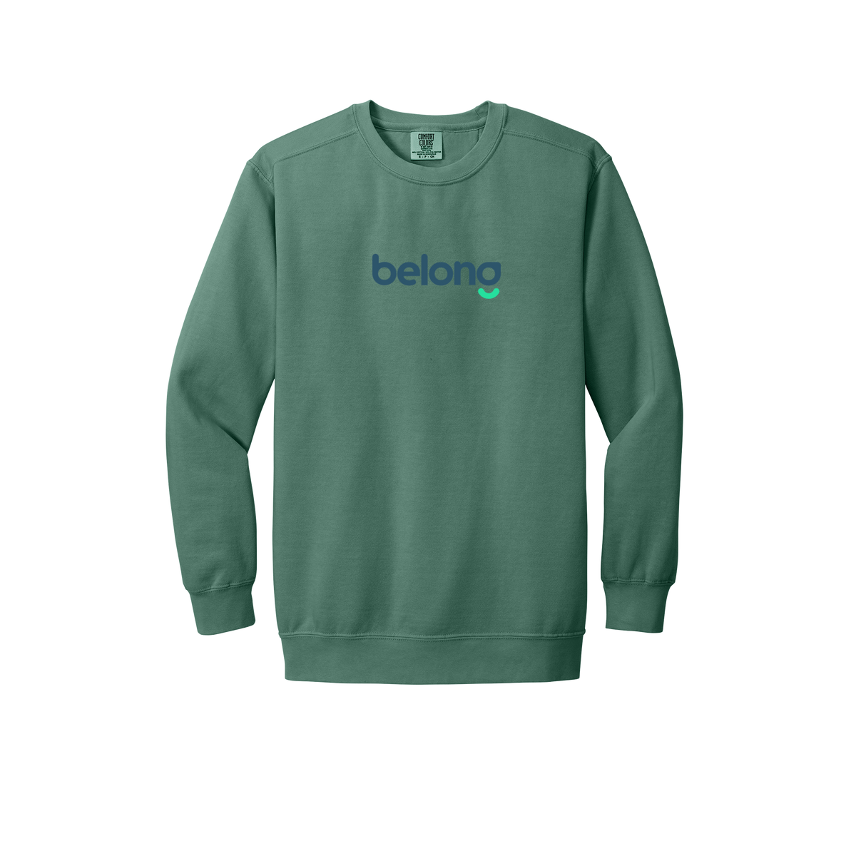 belonghome-premium-comfort-crewneck-dtf-front-1566-lightgreen-flat-front