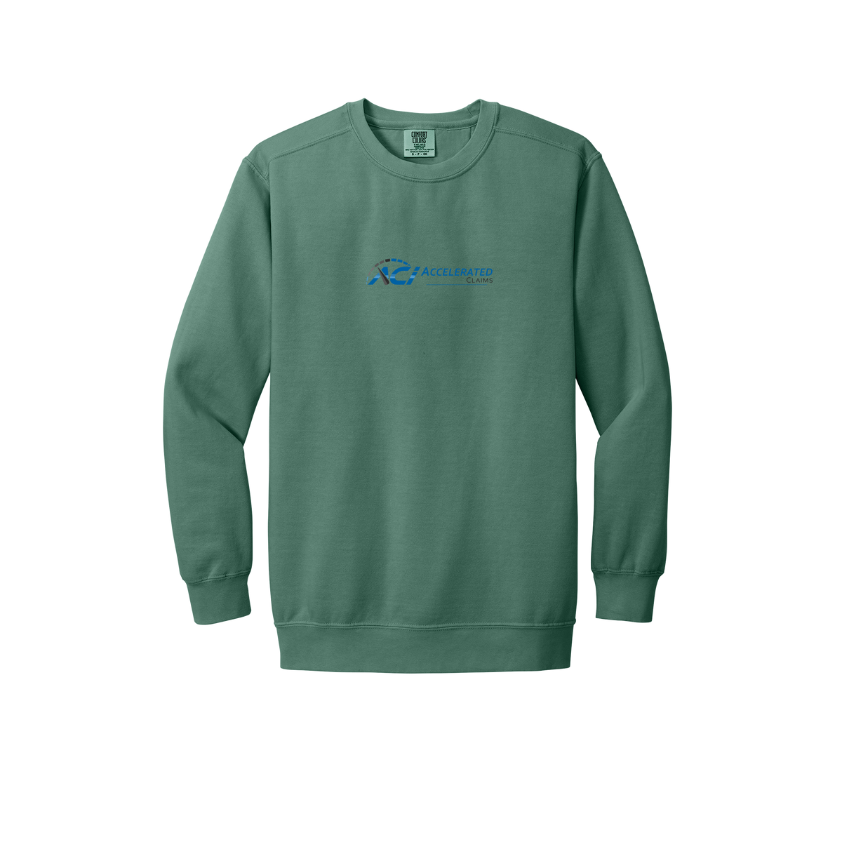 accelclaims-premium-comfort-crewneck-dtf-front-1566-lightgreen-flat-front