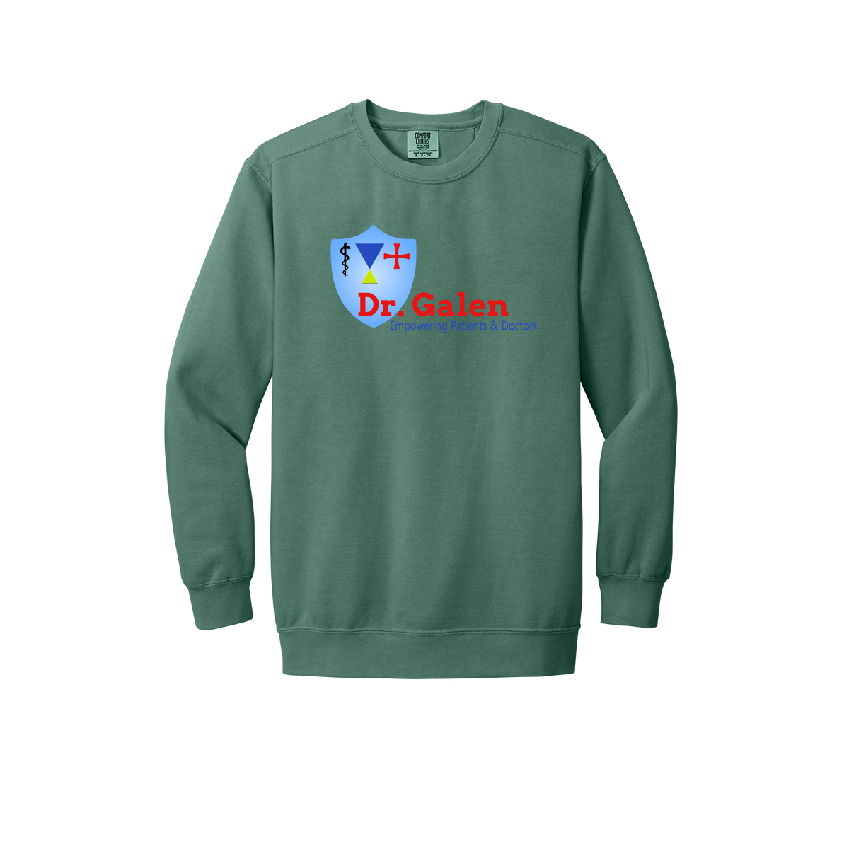 drgalen-premium-clinic-comfort-crewneck-dtf-front-1566-lightgreen-flat-front