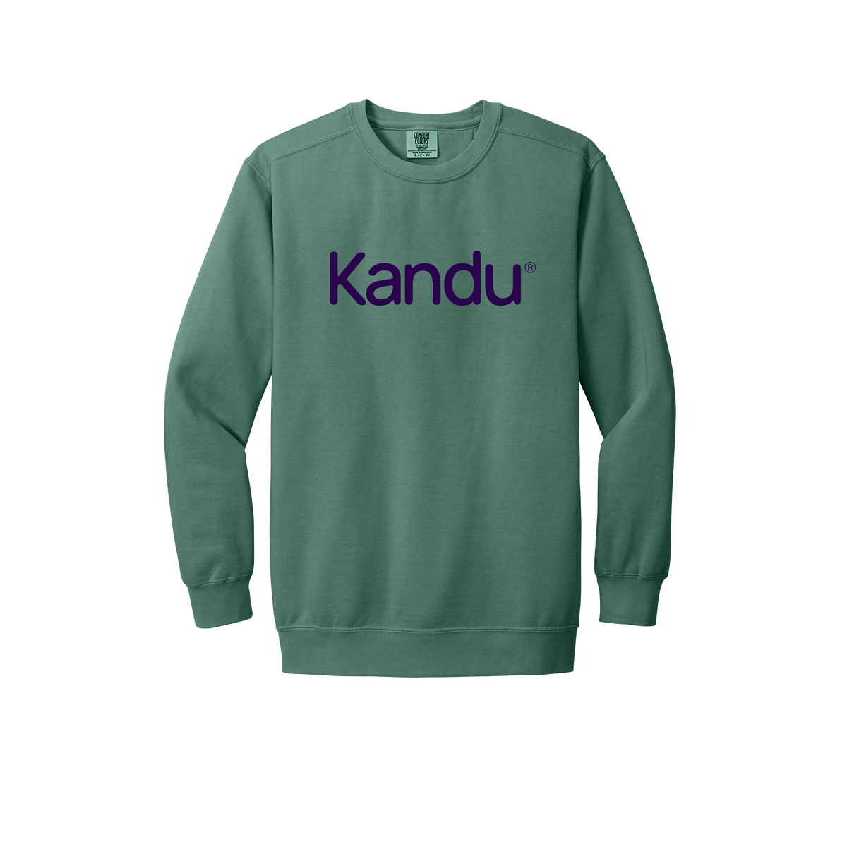 kandu-premium-clinic-comfort-crewneck-dtf-front-1566-lightgreen-flat-front