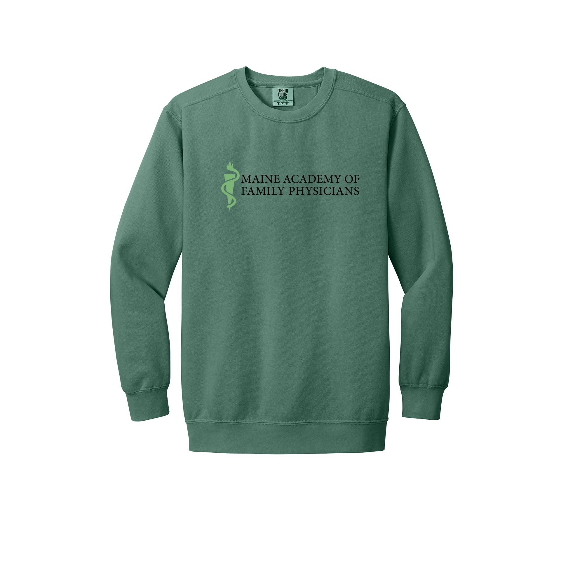 maineafp-premium-clinic-comfort-crewneck-dtf-front-1566-lightgreen-flat-front