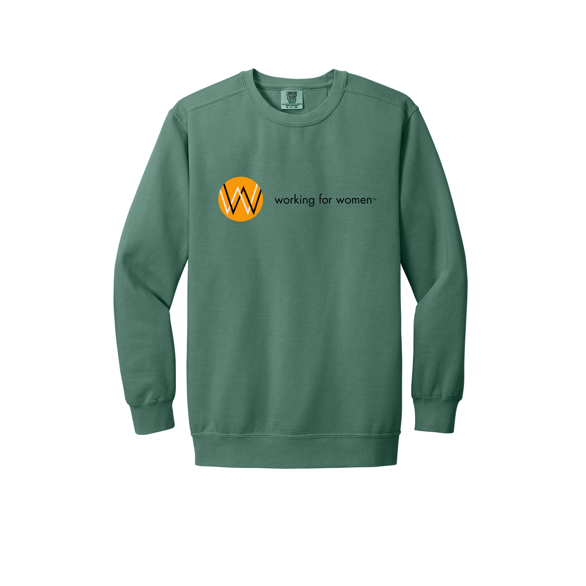 workingforwomen-premium-comfort-crewneck-dtf-front-1566-lightgreen-flat-front